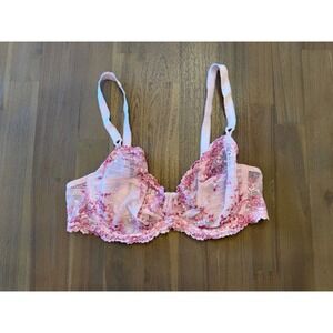 Wacoal Chic Pink Floral Lace Underwire Bra 38C 65191